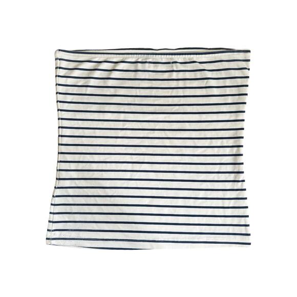 Zara Striped Navy Blue and White Tube Top Sz M  - Picture 2 of 5